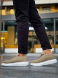 JY814 Axel Bağcıklı Süet Erkek Günlük Sneaker Ayakkabı SBT Krem