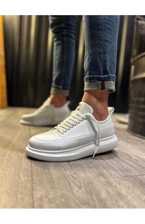 JY914 Drake Bağcıklı Cilt Erkek Günlük Sneaker Ayakkabı CBT Beyaz