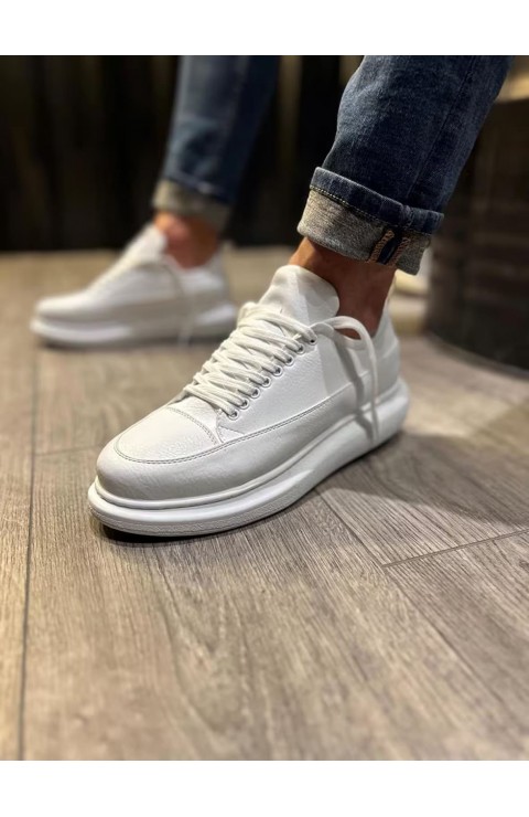JY914 Drake Bağcıklı Cilt Erkek Günlük Sneaker Ayakkabı CBT Beyaz