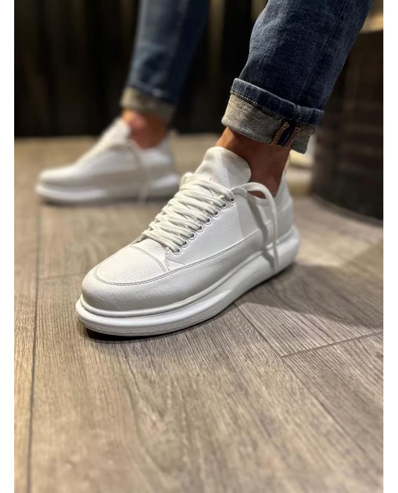 JY914 Drake Bağcıklı Cilt Erkek Günlük Sneaker Ayakkabı CBT Beyaz