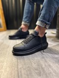 JY914 Drake Bağcıklı Cilt Erkek Günlük Sneaker Ayakkabı CST Siyah