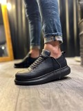JY914 Drake Bağcıklı Cilt Erkek Günlük Sneaker Ayakkabı CST Siyah