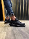 JY914 Drake Bağcıklı Cilt Erkek Günlük Sneaker Ayakkabı CST Siyah