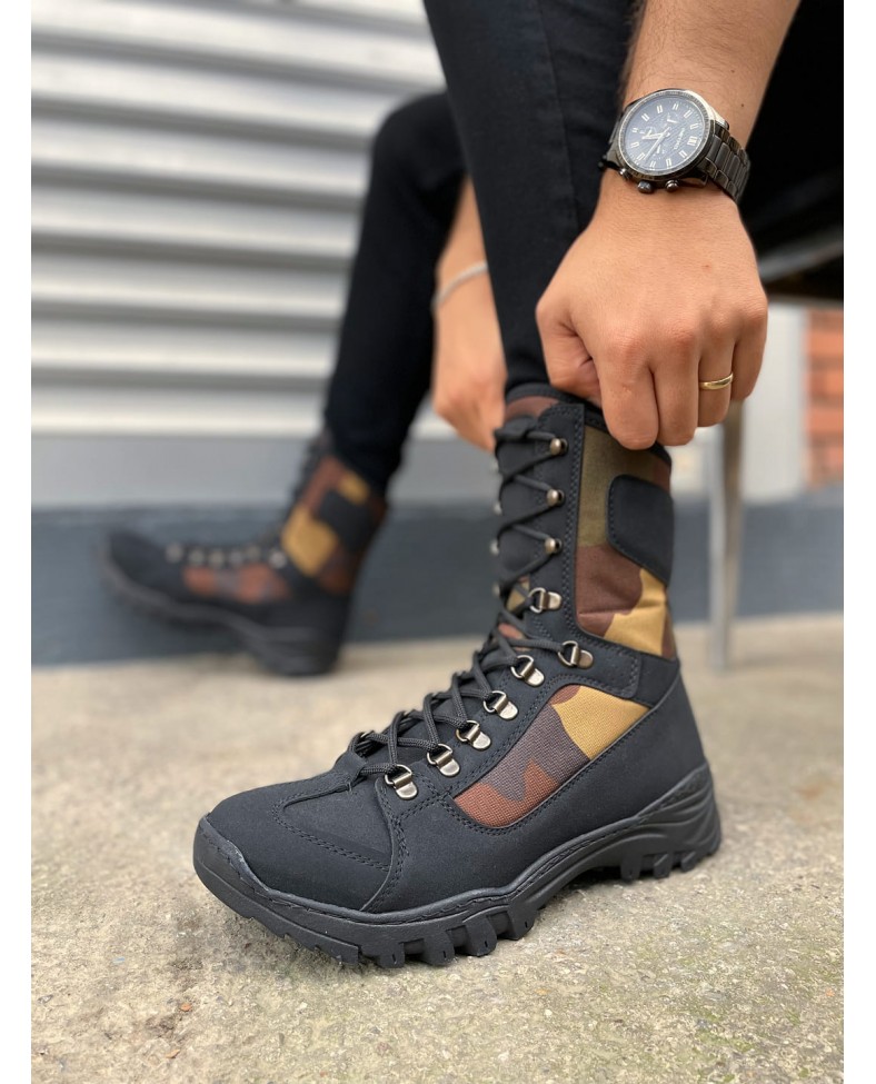JY999 Strike Bağcıklı Ortopedik Taban Günlük Cilt Erkek Askeri Postal Bot CST Siyah/Haki Somersan Giyim | Kadın, Erkek ve Çocuk Moda