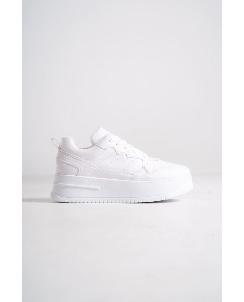 ALESSI Bağcıklı Ortopedik Taban Kadın Sneaker Spor Ayakkabı CBT - Beyaz Somersan Giyim | Kadın, Erkek ve Çocuk Moda