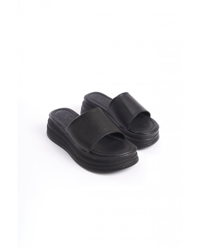 ALICE Düz Topuklu Kalın ve Ortopedik Taban Kadın Terlik  CST - Siyah Somersan Giyim | Kadın, Erkek ve Çocuk Moda