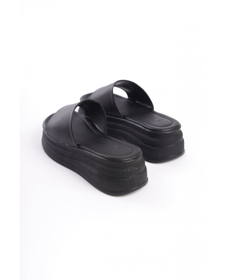 ALICE Düz Topuklu Kalın ve Ortopedik Taban Kadın Terlik  CST - Siyah Somersan Giyim | Kadın, Erkek ve Çocuk Moda