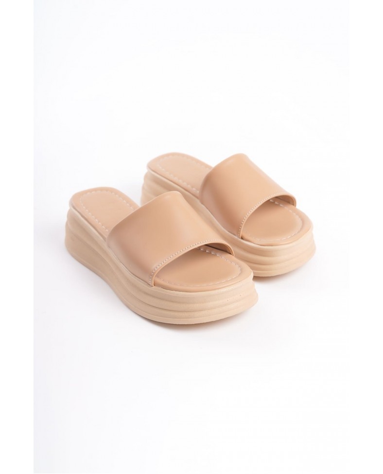 ALICE Düz Topuklu Kalın ve Ortopedik Taban Kadın Terlik CTT - Ten Somersan Giyim | Kadın, Erkek ve Çocuk Moda