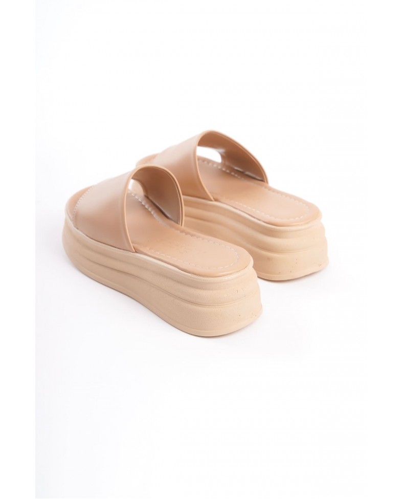 ALICE Düz Topuklu Kalın ve Ortopedik Taban Kadın Terlik CTT - Ten Somersan Giyim | Kadın, Erkek ve Çocuk Moda