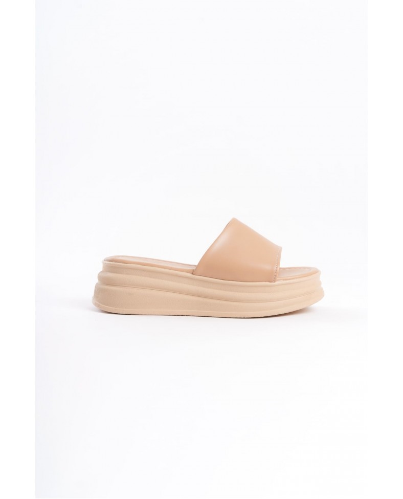 ALICE Düz Topuklu Kalın ve Ortopedik Taban Kadın Terlik CTT - Ten Somersan Giyim | Kadın, Erkek ve Çocuk Moda