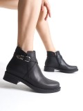 ALMILA Fermuarlı Lastikli Ortopedik Taban Topuklu Kadın Bot CST - Siyah Somersan Giyim | Kadın, Erkek ve Çocuk Moda