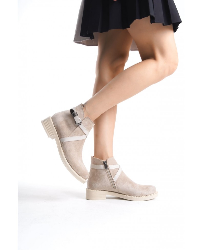 ALMILA Fermuarlı Lastikli Ortopedik Taban Topuklu Süet Kadın Bot  STT - Ten Somersan Giyim | Kadın, Erkek ve Çocuk Moda