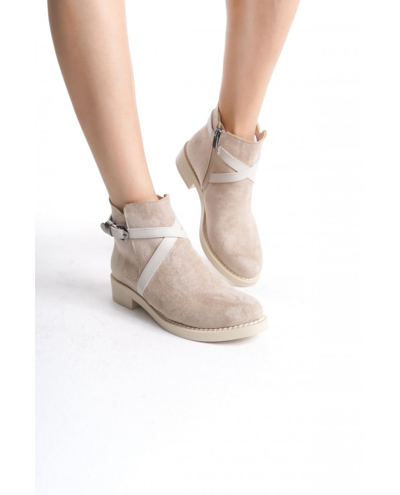 ALMILA Fermuarlı Lastikli Ortopedik Taban Topuklu Süet Kadın Bot  STT - Ten Somersan Giyim | Kadın, Erkek ve Çocuk Moda