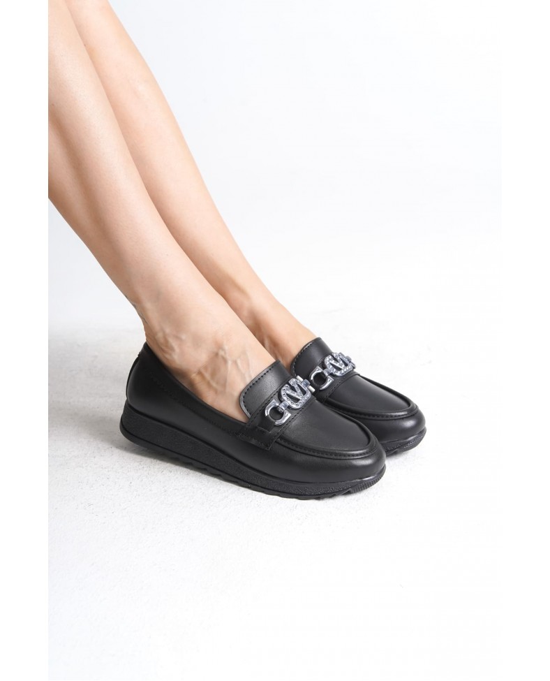 ANNA Ortopedik Rahat Taban Toka Detaylı Klasik Kadın Babet Anne Ayakkabısı  CST - Siyah Somersan Giyim | Kadın, Erkek ve Çocuk Moda