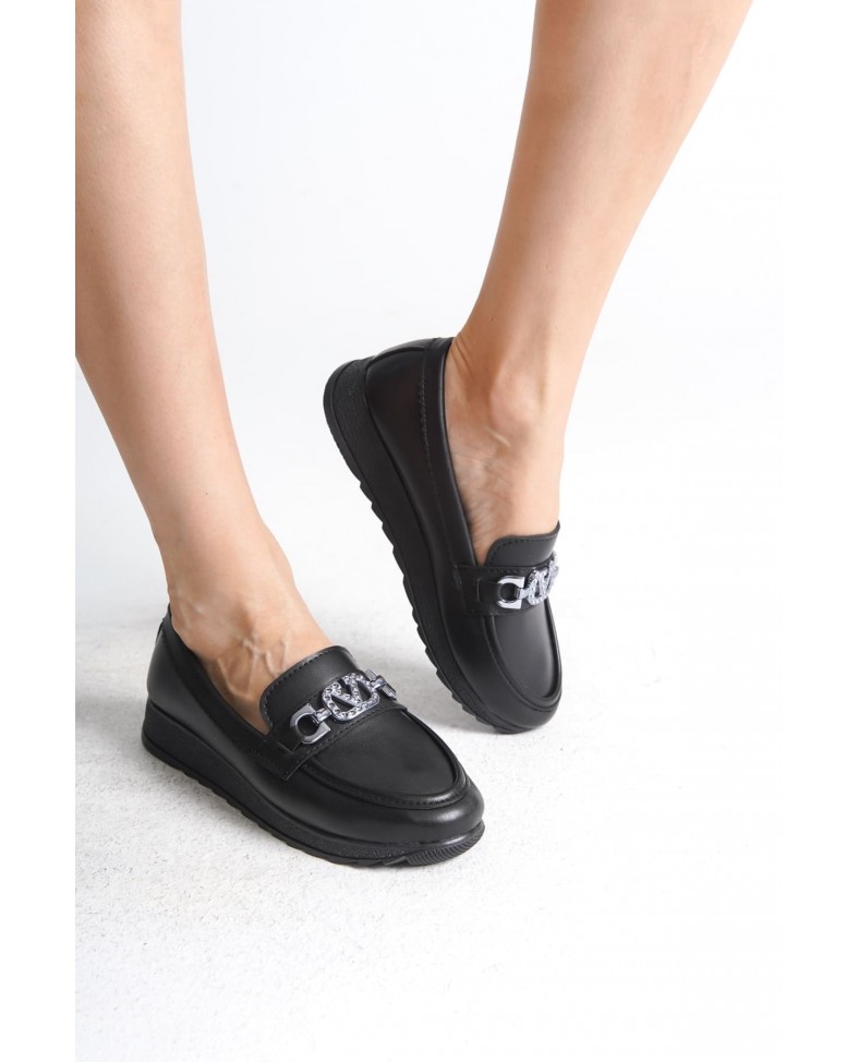 ANNA Ortopedik Rahat Taban Toka Detaylı Klasik Kadın Babet Anne Ayakkabısı  CST - Siyah Somersan Giyim | Kadın, Erkek ve Çocuk Moda