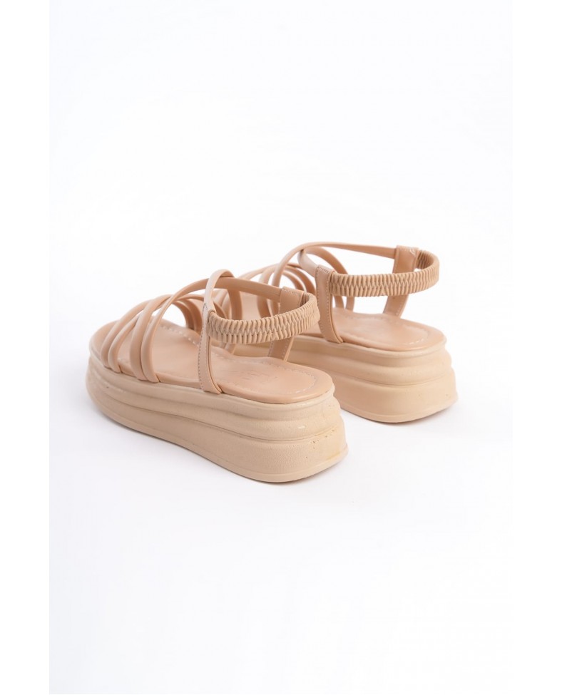 BELLA Lastikli Şerit Detaylı Ortopedik Taban Kadın Sandalet  CTT - Ten Somersan Giyim | Kadın, Erkek ve Çocuk Moda