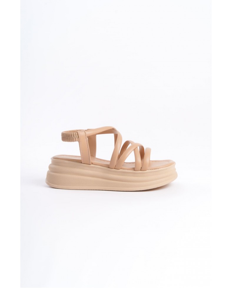 BELLA Lastikli Şerit Detaylı Ortopedik Taban Kadın Sandalet  CTT - Ten Somersan Giyim | Kadın, Erkek ve Çocuk Moda