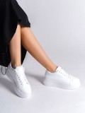 BIANA Bağcıklı Ortopedik Taban Kadın Sneaker Spor Ayakkabı  CBT - Beyaz