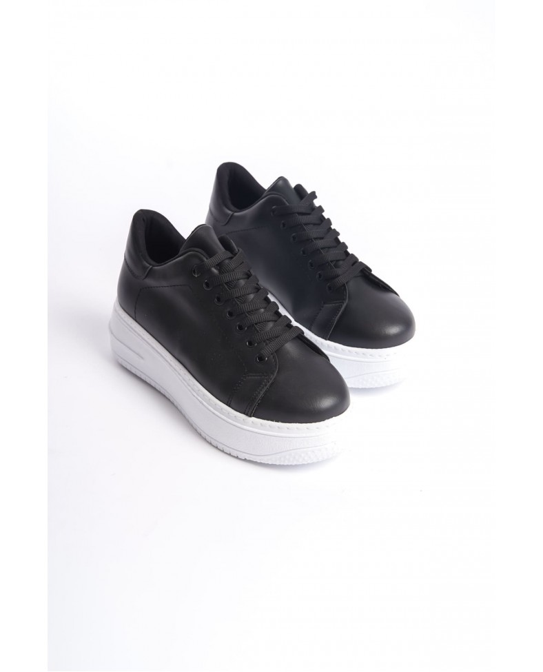 BIANA Bağcıklı Ortopedik Taban Kadın Sneaker Spor Ayakkabı  CBT - Siyah Somersan Giyim | Kadın, Erkek ve Çocuk Moda