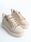 DINA Bağcıklı Fermuarlı Ortopedik Taban Kadın Sneaker Spor Ayakkabı  CKT - Krem/Altın Somersan Giyim | Kadın, Erkek ve Çocuk Moda