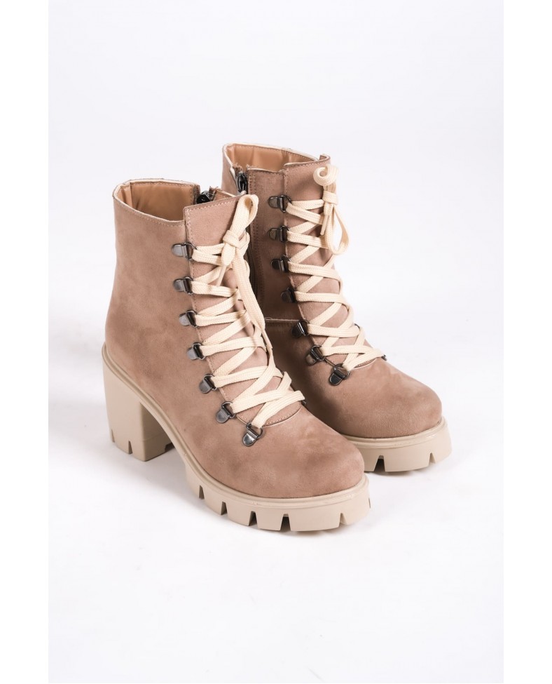 EMMA Bağcıklı Fermuarlı Ortopedik Taban Topuklu Süet Kadın Bot  STT - Ten Somersan Giyim | Kadın, Erkek ve Çocuk Moda