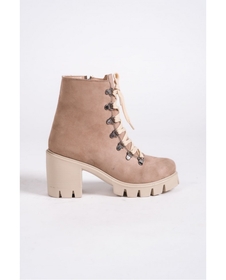 EMMA Bağcıklı Fermuarlı Ortopedik Taban Topuklu Süet Kadın Bot  STT - Ten Somersan Giyim | Kadın, Erkek ve Çocuk Moda