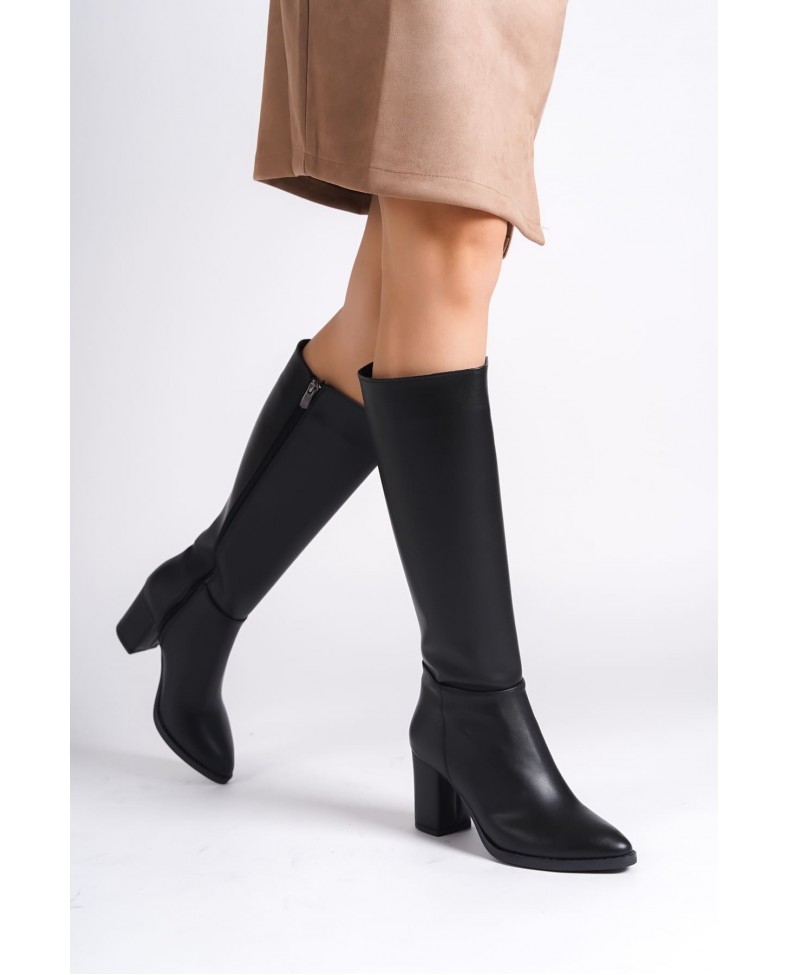 FIORELLA Bağcıksız Fermuarlı Ortopedik Taban Kadın Çizme CST - Siyah Somersan Giyim | Kadın, Erkek ve Çocuk Moda