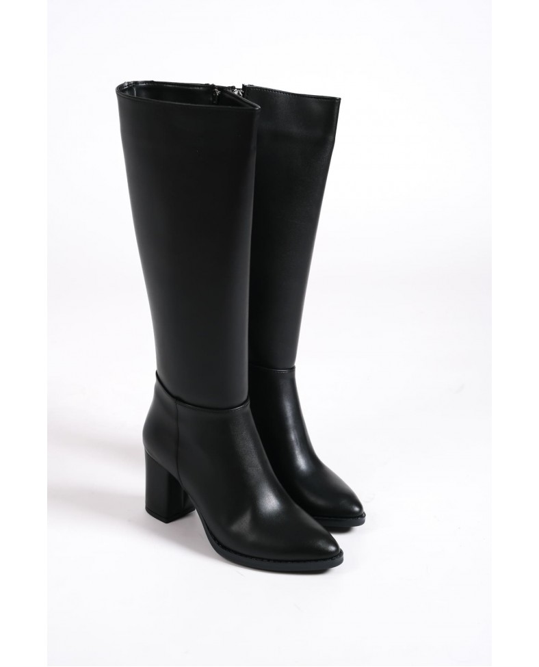 FIORELLA Bağcıksız Fermuarlı Ortopedik Taban Kadın Çizme CST - Siyah Somersan Giyim | Kadın, Erkek ve Çocuk Moda