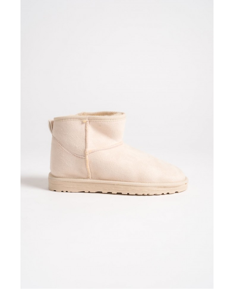 JOLIE Bağcıksız Düz Taban İçi Kürklü Kısa Süet Kadın Bot SKT - Krem Somersan Giyim | Kadın, Erkek ve Çocuk Moda