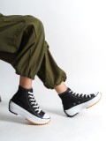 ROMA Bağcıklı Ortopedik Taban Kadın Sneaker Spor Ayakkabı  TBT - Siyah