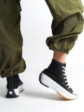 ROMA Bağcıklı Ortopedik Taban Kadın Sneaker Spor Ayakkabı  TBT - Siyah