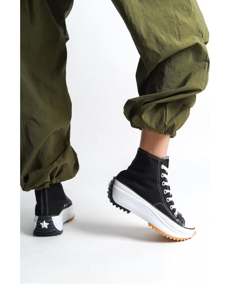 ROMA Bağcıklı Ortopedik Taban Kadın Sneaker Spor Ayakkabı  TBT - Siyah