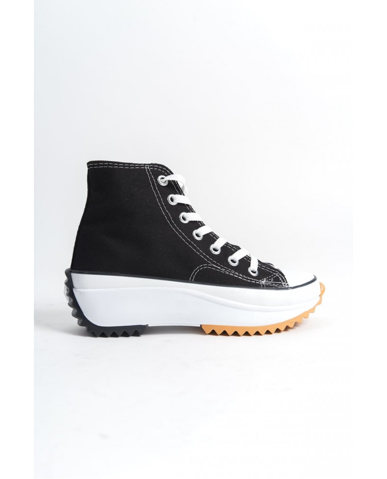 ROMA Bağcıklı Ortopedik Taban Kadın Sneaker Spor Ayakkabı  TBT - Siyah