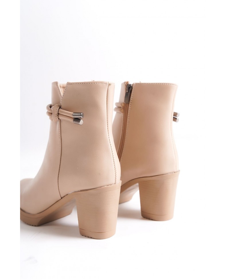 JULY Fermuarlı Ortopedik Taban Topuklu Kadın Bot CTT - Ten Somersan Giyim | Kadın, Erkek ve Çocuk Moda