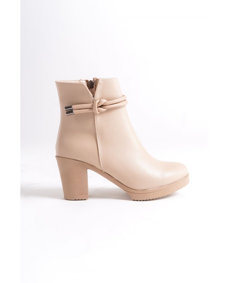 JULY Fermuarlı Ortopedik Taban Topuklu Kadın Bot CTT - Ten Somersan Giyim | Kadın, Erkek ve Çocuk Moda