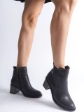 LARISSA Fermuarlı Ortopedik Taban Topuklu Kadın Bot  CST - Siyah