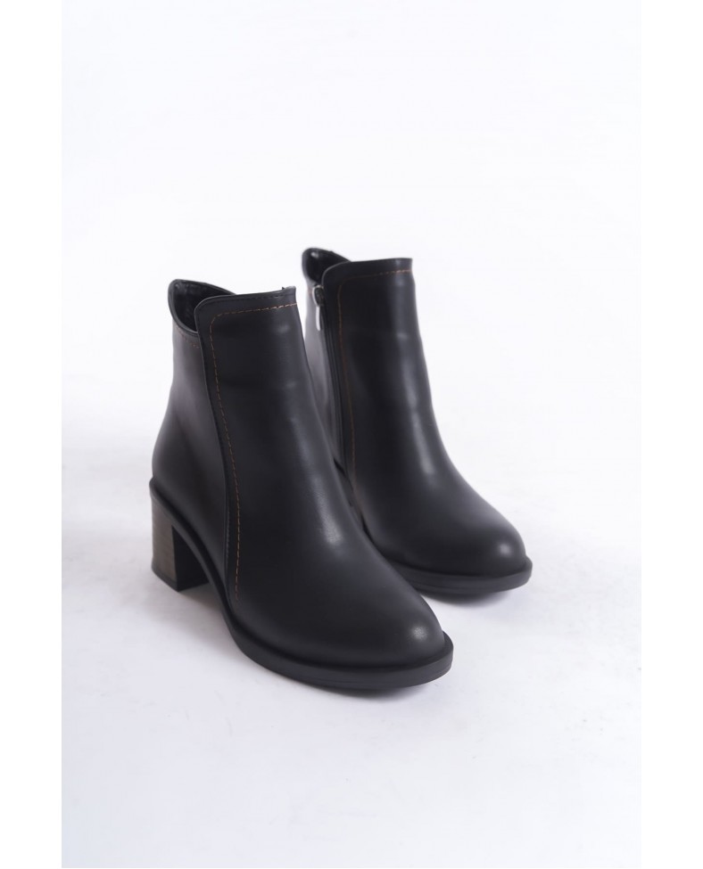 LARISSA Fermuarlı Ortopedik Taban Topuklu Kadın Bot  CST - Siyah Somersan Giyim | Kadın, Erkek ve Çocuk Moda