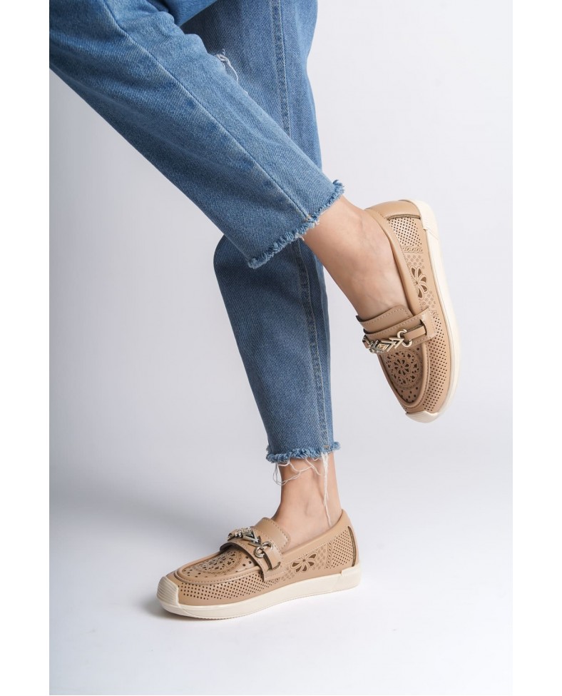 LILY Bağcıksız Ortopedik Rahat Taban Çiçek Desenli Kadın Babet Ayakkabı  CKT - Ten Somersan Giyim | Kadın, Erkek ve Çocuk Moda