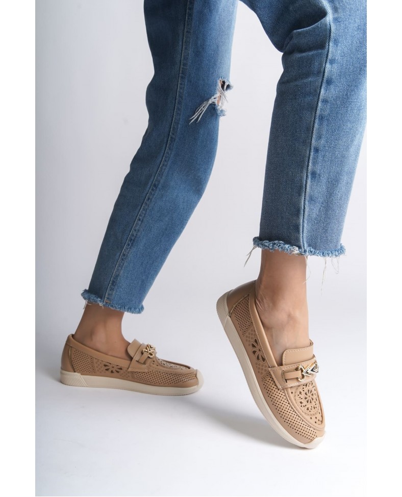 LILY Bağcıksız Ortopedik Rahat Taban Çiçek Desenli Kadın Babet Ayakkabı  CKT - Ten Somersan Giyim | Kadın, Erkek ve Çocuk Moda