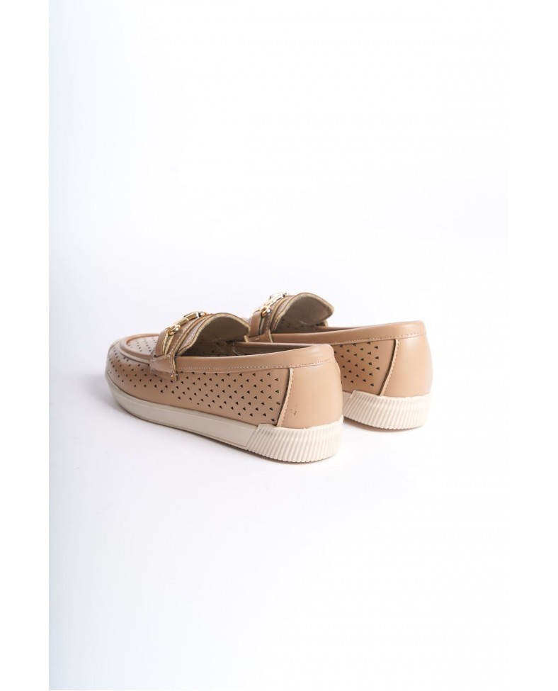 LILY Bağcıksız Ortopedik Rahat Taban Kalp Desenli Kadın Babet Ayakkabı CKT - Ten Somersan Giyim | Kadın, Erkek ve Çocuk Moda