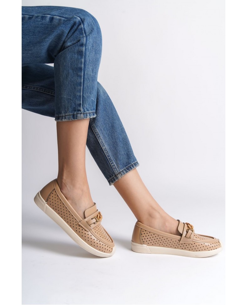 LIZY Bağcıksız Ortopedik Rahat Taban Kalp Desenli Kadın Babet Ayakkabı  CKT - Ten Somersan Giyim | Kadın, Erkek ve Çocuk Moda