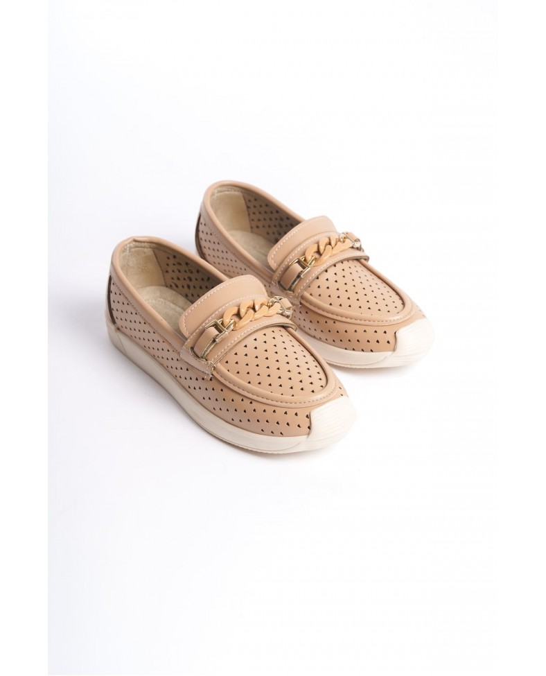 LIZY Bağcıksız Ortopedik Rahat Taban Kalp Desenli Kadın Babet Ayakkabı  CKT - Ten Somersan Giyim | Kadın, Erkek ve Çocuk Moda