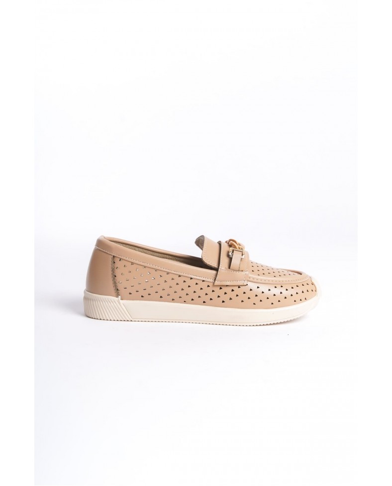 LIZY Bağcıksız Ortopedik Rahat Taban Kalp Desenli Kadın Babet Ayakkabı  CKT - Ten Somersan Giyim | Kadın, Erkek ve Çocuk Moda