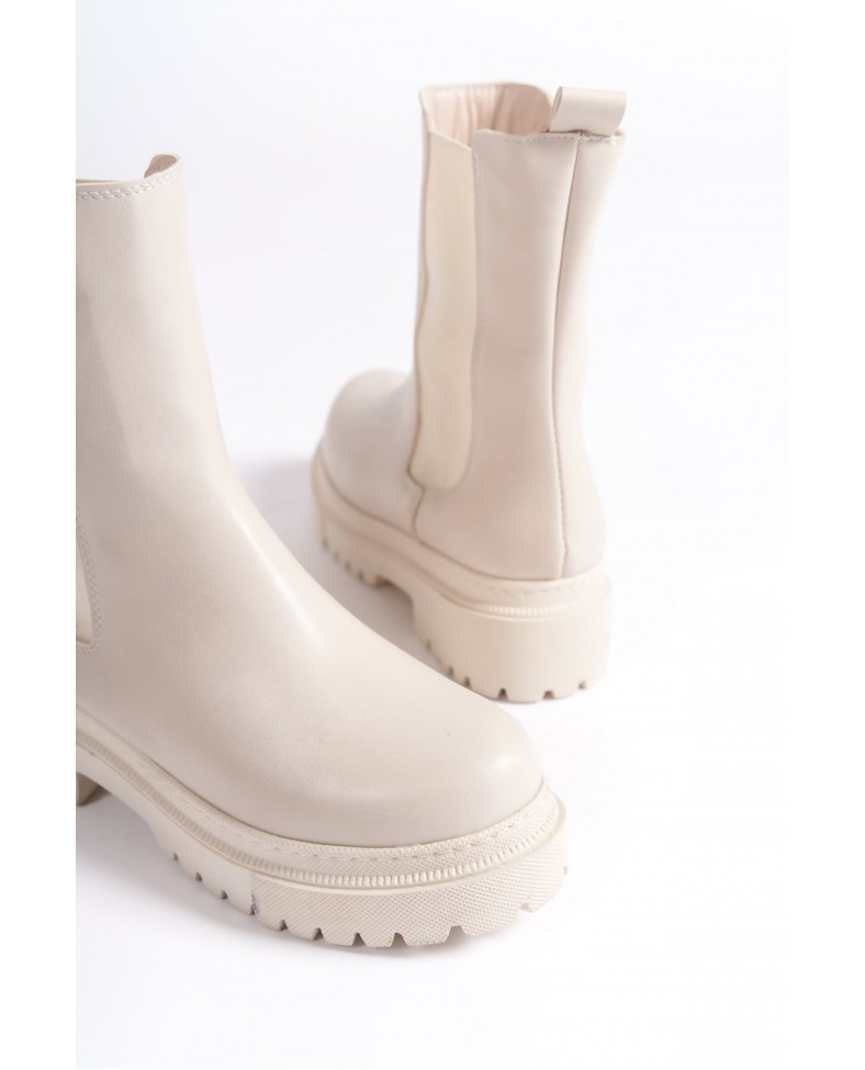 LORA Bağcıksız Lastikli Ortopedik Taban Kadın Bot  CKT - Krem Somersan Giyim | Kadın, Erkek ve Çocuk Moda