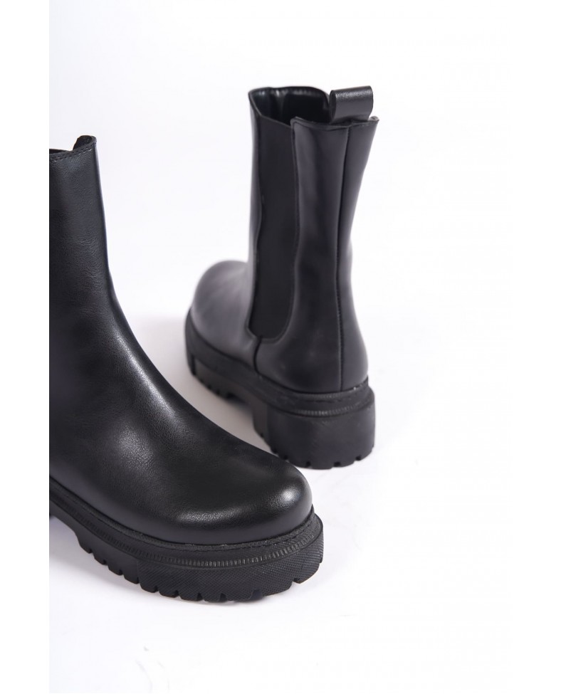 LORA Bağcıksız Lastikli Ortopedik Taban Kadın Bot CST - Siyah Somersan Giyim | Kadın, Erkek ve Çocuk Moda