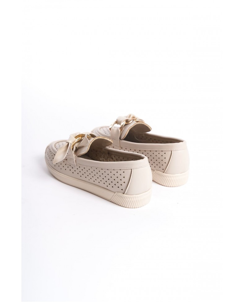 LYDIA Bağcıksız Ortopedik Rahat Taban Kalp Desenli Kadın Babet Ayakkabı  CKT - Krem Somersan Giyim | Kadın, Erkek ve Çocuk Moda