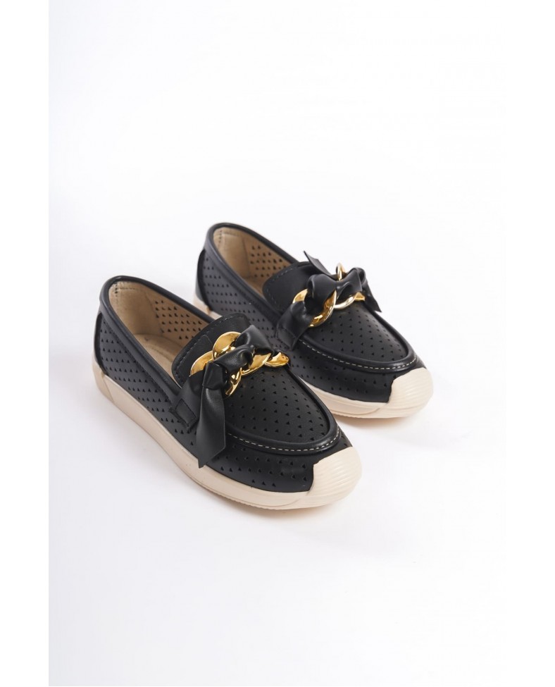 LYDIA Bağcıksız Ortopedik Rahat Taban Kalp Desenli Kadın Babet Ayakkabı  CKT - Siyah Somersan Giyim | Kadın, Erkek ve Çocuk Moda