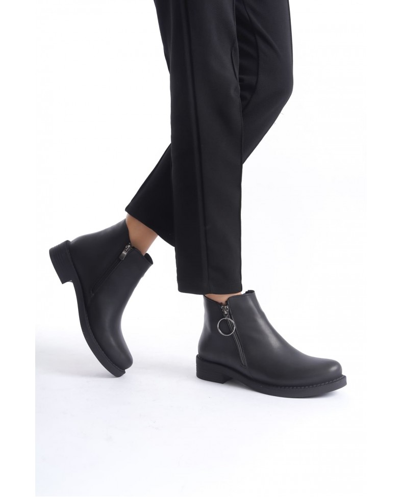 MARGARET Fermuarlı Ortopedik Taban Topuklu Kadın Bot - CST - Siyah Somersan Giyim | Kadın, Erkek ve Çocuk Moda