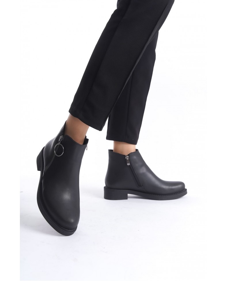 MARGARET Fermuarlı Ortopedik Taban Topuklu Kadın Bot - CST - Siyah Somersan Giyim | Kadın, Erkek ve Çocuk Moda
