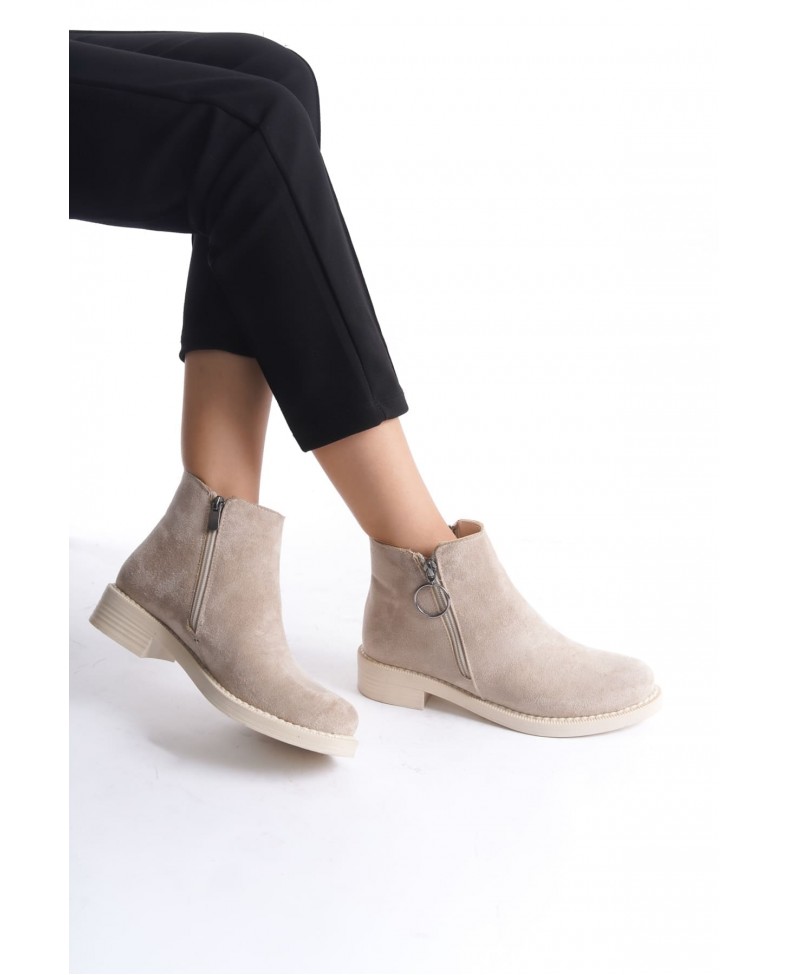 MARGARET Fermuarlı Ortopedik Taban Topuklu Süet Kadın Bot  STT - Ten Somersan Giyim | Kadın, Erkek ve Çocuk Moda